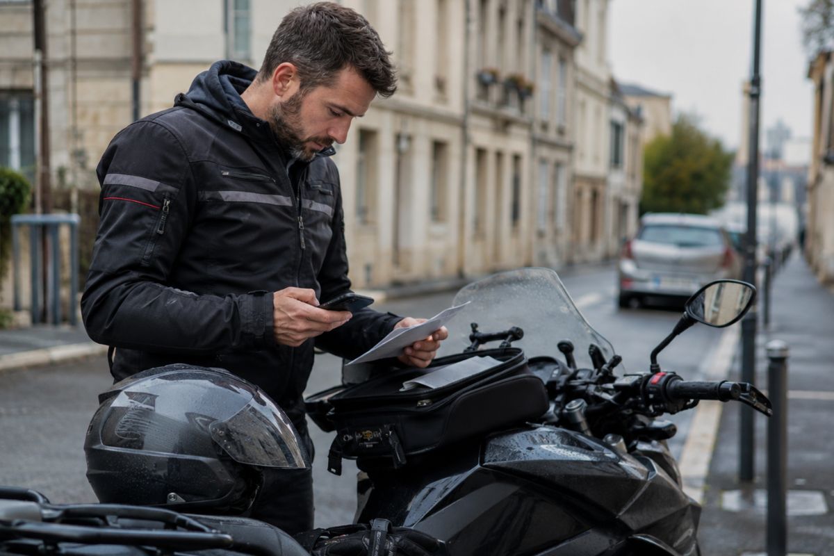 motard devant sa moto
